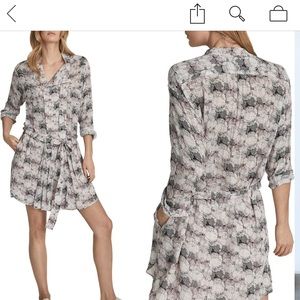 Relaxed , drop waist, fabric tie Reiss dress .  Pleated front